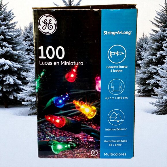 GE 100 Miniature Lights String-A-Long Multicolor Christmas Indoor/Outdoor NEW - Picture 1 of 6